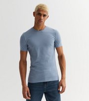 New Look Bright Blue Crew Neck Muscle Fit T-Shirt